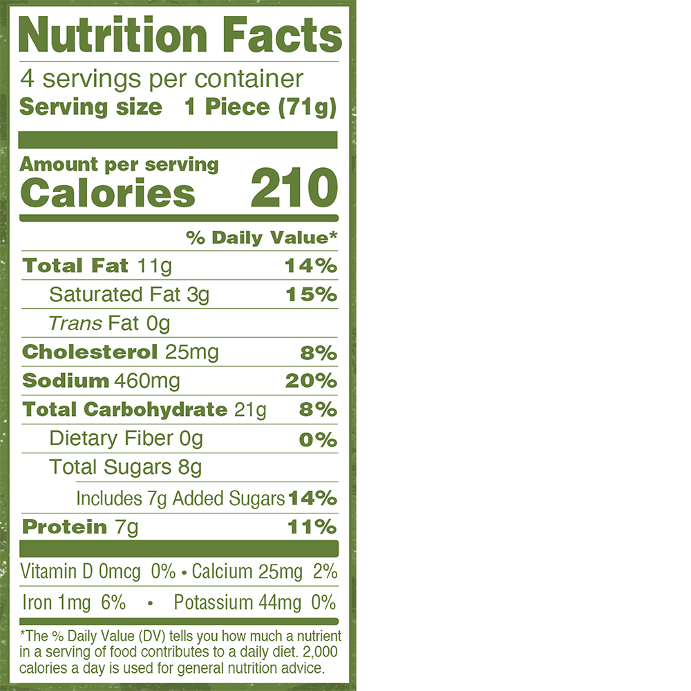 Applegate Naturals® Pancake & Pork Sausage Stick Nutrition Panel